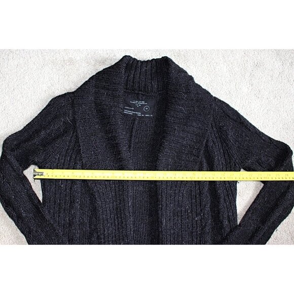 All Saints Jack's Place Flex Knit Alpaca Cardigan, Black - sz 12 - Picture 7 of 7